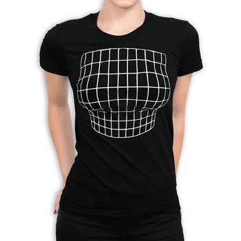 Veľké Prsia Zábavné Optické Ilúzie T-Shirt Ženy Bavlna Plus Veľkosť Graphic Tee Zväčšenie Pŕs Pohár Súčasný Dar Dámske Oblečenie