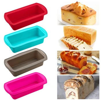 Veľký Obdĺžnik Silikónové Tortu Formy DIY Pečenie Bochník Chleba Zapekacej Misky Toast Box, Syr Box, Muffin Cupcake Čokoládový Fondant Formy