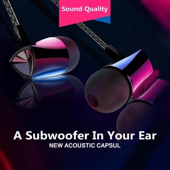 X10 Inovovaná Verzia 3.5 mm Káblové Subwoofer Bass Slúchadlá In-Ear Slúchadlá Stereo Slúchadlá Drôtové Ovládanie S Mic Ladenie Slúchadlá