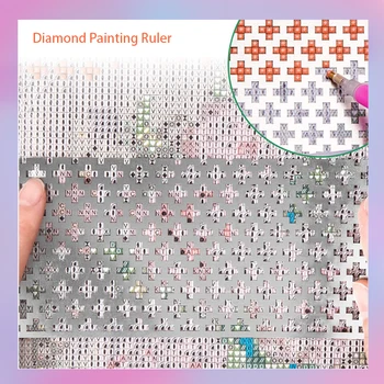 Z nehrdzavejúcej Ocele Diamond Maľovanie Pravítko Drahokamu Anti-stick pre DIY Diamond Maľovanie Príslušenstvo na Šitie, Vyšívanie Patchwork Nastaviť
