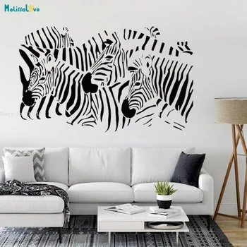 Zebra Hlavy Stenu Odtlačkový Afrických Zvierat Domova Safari Plagát custom color (Vlastné Farby Umenie, nástenné Maľby samolepiace Cool Dizajn YT3456