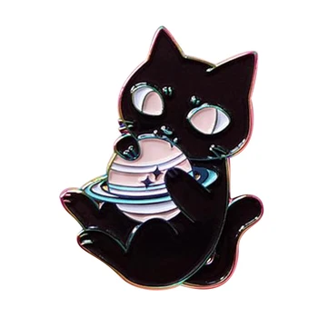 Čierna Mačka, Brošne Roztomilý Zábavné mačiatko Odznak Jednoduchú Zábavu Smalt Pin Black Kitty Milovníkov Darček