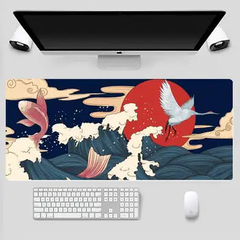 Čínsky Koi Ryby Odolná Gumová Myš Mat Pad Stôl Tabuľka Chrániť Hra Úrad Práce Mouse Mat pad X XL Non-slip Notebook Vankúš