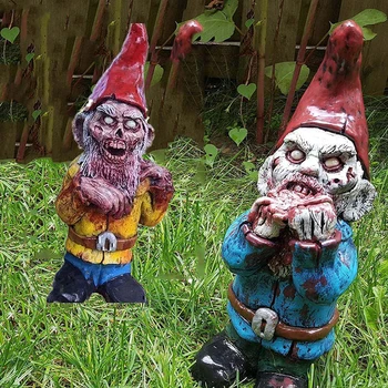 Živica Zombie Gnome Ormament Jedinečný Odolné Environmently Príjemný Horor Série pre Vonkajšie, Terasa, Záhrada Festival B88