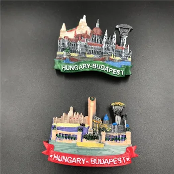 Živicové 3D Chladnička Magnetom Pre domácich Popisy Maďarsko Budapest Panorama plavidlá, magnety na Chladničku Nálepky so suvenírmi Remesiel Hračka