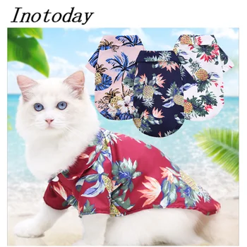 гавайская рубашка Letné Beach Psa Tričko Oblečenie Havaj Štýl Pet Oblečenie Flóry T Shirt Havajské pes, mačka Chiwawa Chihuahua