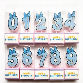 1 ks Modrá Ružová Torta Číslo Sviečky Narodeninové Party 0-9 Výročie Tortu Čísla Veku Sviečka, detské Party Dekorácie Dodávky