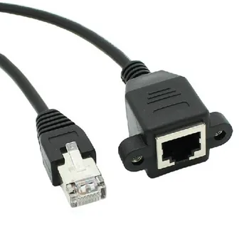 1 metrov 0,3 m RJ45 Mužov a Žien Skrutku Panel Mount Ethernet LAN Sieťový Predlžovací Kábel 550 MHz vysokorýchlostné Pásma Pripojenie