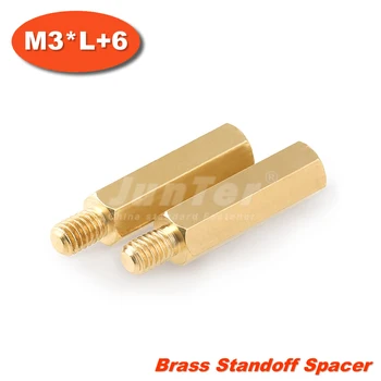100pcs/lot Brass Standoff Spacer M3*Length Male x M3 Female Thread 6mm