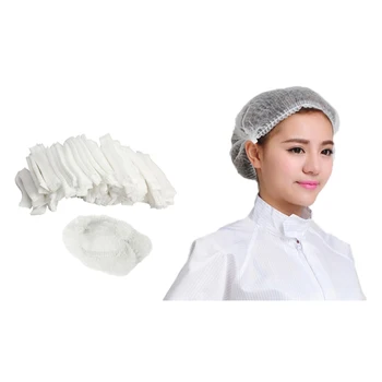 100x Jednorazové Vlasy Hlavy Pokrýva Čistý Disponibilný klobúk, jednoducho použiť a zahodiť, čisté a efektívne.
