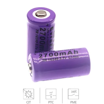 10PCS 16340 Batérie+Nabíjačka 3,7 V 2700mAh Lítium Li-ion 16340 Batérie CR123A Nabíjateľná Battey pre Laserové Pero Článková Baterka