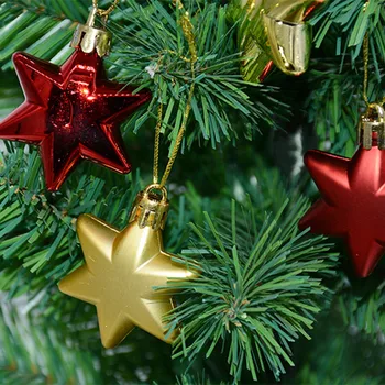 12PCS Multicolor Hviezda Strom Garland Ratan Plastový Prívesok Vianočné Dekorácie Nový Rok Visí Ozdoby Domácej Strane