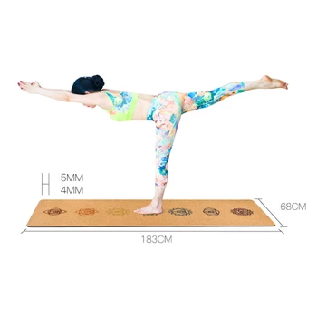 183X68cm Prírodného Korku Yoga Mat TPE Fitness Mat Športové Mat Cvičenie Pilates Mat Non Slip Yoga Mat 5mm Absorbovať Pot Žiadny Zápach