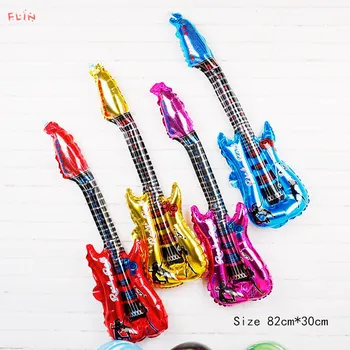 1pcs Cartoon Gitara, Saxofón Fóliové Balóniky Music Theme Karneval Narodeninovej Party Dekorácie, Detské Sprcha Chlapec Vzduchu Balónikov Deti Hračka