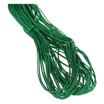 2 Rolka 25M Nylon Kábel Prevlečte Čínsky Uzol Macrame Rattail Náramok Pletená String Čierno-Tmavo Zelená