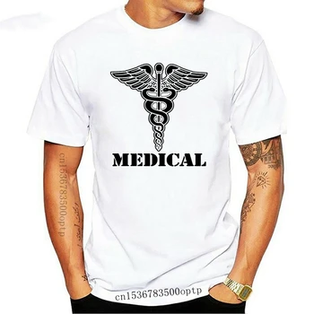 2020 Novú Módnu Značku Oblečenia Us Army Medical Pobočky Insígnie Caduceus Veterán Grafické T-Shirt bavlna Topy Tee tričko