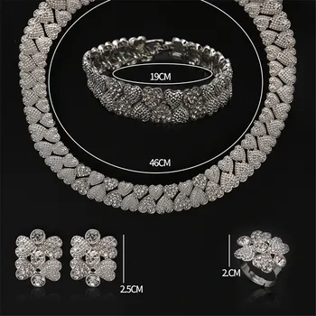2021 Milosť Ušľachtilý Sliver, Pozlátené Šperky Sady Značky Nigérijský Svadobné Ženy Príslušenstvo Šperky Set Veľkoobchod Vyhlásenie Šperky Set