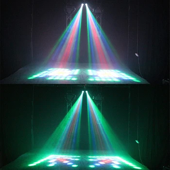 20W 64/128pcs RGBW LED Vzor Fáze Ľahké Dvojité Hlavu Vzducholoď, Lampa Projektoru, DJ, Disco Party osvetlenie, Cool efektov fáze osvetlenie