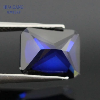 34# Modrý Kameň Octangle Tvar Princezná Rez Syntetické Korund Drahokamy kameň Pre šperky Veľkosť 3x5~13x18mm Doprava Zadarmo