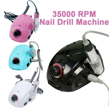 35000RPM Elektrické Manikúra Stroj S 6Drill Bitov Prístroje pre Profesionálne Manikúra Pedikúra Elektrické Nail Art Vŕtací Stroj