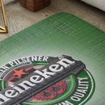 3D Pivo Heineken Vytlačené Podlahy, Koberce, Dvere, Chodby, Kuchyne, Podlahové Rohože, Matná protišmykové rohože, bez Zápachu a Durable_xldp31