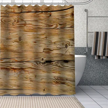 3D Starého Dreva Sprchové Závesy DIY Kúpeľňa Záclony Umývateľný Polyester Pre Vaňou Art Decor Drop Shipping Vlastné