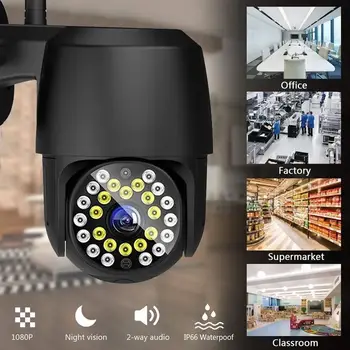 3MP, Wifi, Kamera, Automatické Sledovanie Vonkajšie Home Security IP PTZ Kamery Bezdrôtové Dome Kamery, Farebné Nočné Videnie 2-Pásmový CCTV Kamery
