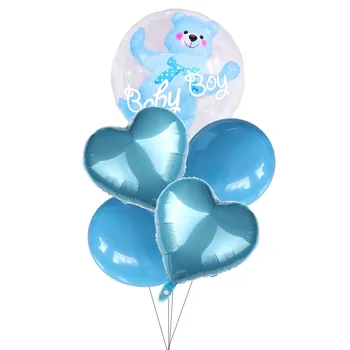 4D Transparentné Dieťa, Chlapec, Dievča, Modrá Ružová Bublina Balón Medveď Fóliové Balóniky Deti Narodeniny Rodovej Odhaliť Dieťa Sprcha Dekorácie