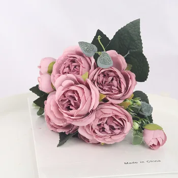 5 na Čele Umelé Kvety perzský Rose Faux Hodvábu pre Valentine DIY Obývacia Izba Domov Svadobné Party Dodáva interiérové Dekorácie