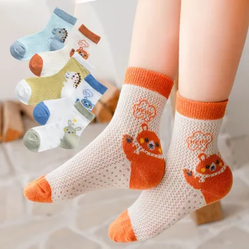 5 Párov/mnoho 0 do 9 Rokov Lete Tenké Oka Bavlna detské ponožky Pre Dievčatá Chlapci Cartoon Zvierat baby ponožky harajuku novorodenca