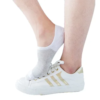 5 Párov Módne Bambusové Vlákno Non-slip Silicone Neviditeľné Loď Kompresné Ponožky Muž Členok Mužov Bavlnené Ponožky