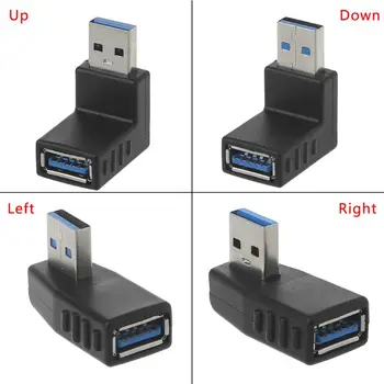 5 Typy 360/90 Rotujúce USB Mužov a Žien Adaptér Ohýbanie Rozhranie Predĺžiť Plnenie High-Speed 5Gbps Adaptér