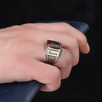 925 Sterling Silver Ring pre Mužov Zirkón Kameň (Písať názov na vyžiadanie)