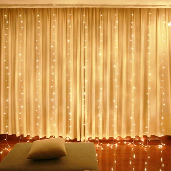 ABXMAS LED Okno, Stenu 3x1/3 x 3 Led Cencúľ Opony String Svetlo Víla Led Vianočné Girlandy Na Svadbu Domov Okno Party Decor