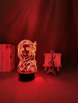 Anime 3d Svetlo Útok na Titan Annie Leonhart Lampy Domova Darček k Narodeninám Manga Útok na Titan LED Nočné Lampy Annie