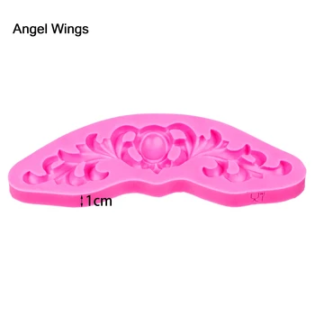 Anjelské Krídla potravinársky 3D fondant tortu silikónové formy čipky pre ílu polyméru čokoládové pečivo cukroviniek dekorácie nástroje F1221