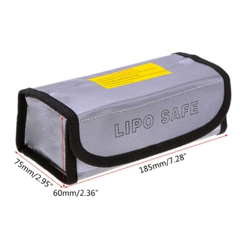 Batérie Bezpečné Taška Prípade Výbuchu & Protipožiarnej Lipo Batérie, Ochranné Nádob Na Skladovanie 7.28x2.36x2.95 cm 2 Kusy