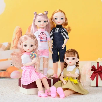 Bjd Bábiky 30 Cm 20 Vymeniteľné Spájané Mini Baby Rapunzel Šaty Bábiky Set so Oblečenie Obuv Módne Deti Hračky pre Dievčatá Dary