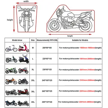 Black Nepremokavé Motocykel Kryt S-4XL Moto Biker Prachotesný UV Ochranný Vonkajší Moto Kolobežka Motobike, Pršiplášť S-4XL