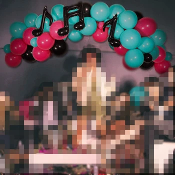 Black Rose Modrá Farba Latexový Balón 125pcs Vyhovovali Video Theme Music Party Usporiadanie Hudobných Poznámka Fólie Loptu Dodávky