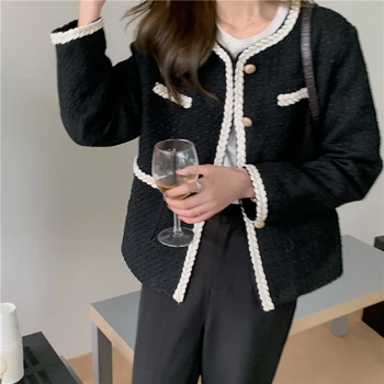 Comelsexy Ženy Voľné Elegantný Jemný Nový Vintage 2021 Kórejský Kabát, Bundu Retro Office Lady Outwear Coats Bežné Elegantné Topy
