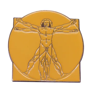 Da Vinci Vitruvian Man Brošňa Veľké Majstrovské diela Smalt Pin Preklopke Kolíky Odznak Brošňa Príslušenstvo Šperky