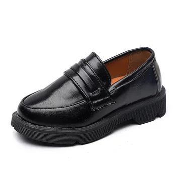 Deti kožené topánky PU dievčatko obuv black deti tanečné topánky deti kožené topánky chlapci kožené topánky
