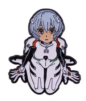 Evangelion Série Brošňa Zber Anime Dievča Asuka Ayanami Rei Pohode Mecha EVA-01 Smalt Pin