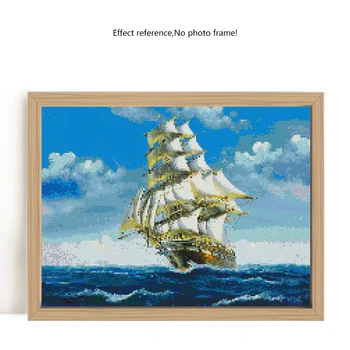 Evershine Diamond Maľovanie Loď Cross Stitch Auta 5D Scenérie Vyšívanie Kompletný Kit Vyšívanie, DIY Drahokamu Obrázky