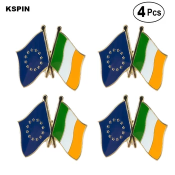 EÚ a Slovinsko Priateľstvo Vlajka Pin Klopě Pin Odznak Brošňa Ikony 4pcs
