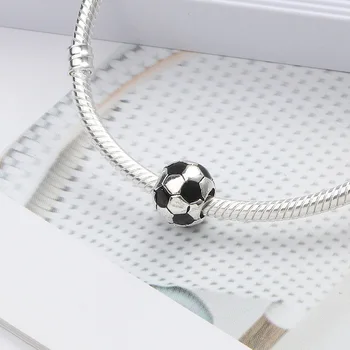 Fit Pôvodné Pan Kúzlo Náramok Jasné, Crystal Futbal Korálky DIY Šperky pre Ženy, Športové Roztomilý Futbal Kúzlo Bangles Priateľ Dar