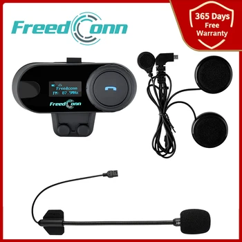 Freedconn TCOM SC Bluetooth Intercom Motocyklové Prilby Headset BT palubného telefónu OLED Displej, FM Rádio HD Stereo Slúchadlá 2021 NOVÉ