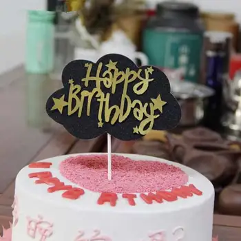Happy Birthday Cake Vňaťou pre Tortu Zlato Tortu Príznak pre Rodiny Narodeninovej Party Pečenie Dekorácie Dodávky