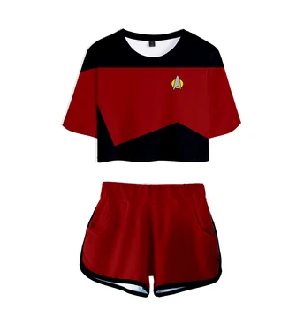 Horúca Hra sci-fi seriálu Star Trek: Krátke Výpravy cosplay 3D Dva Kusy sady Ženy Bežné T-shirt+šortky Šport nový Oblek